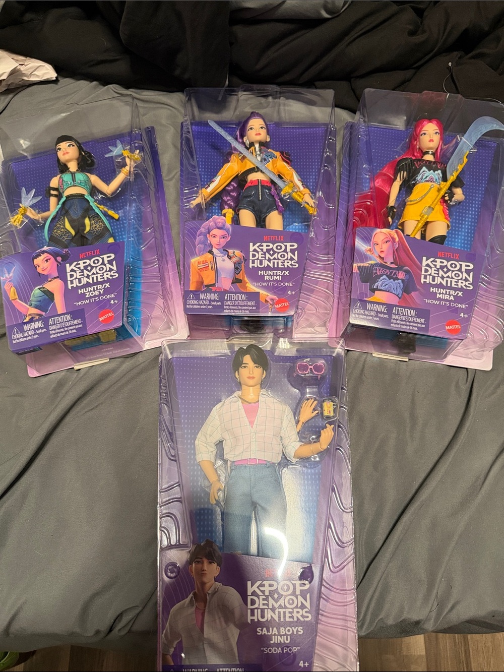 Mattel K-Pop Demon Hunters Dolls - Purple, Yellow, Pink, Blue